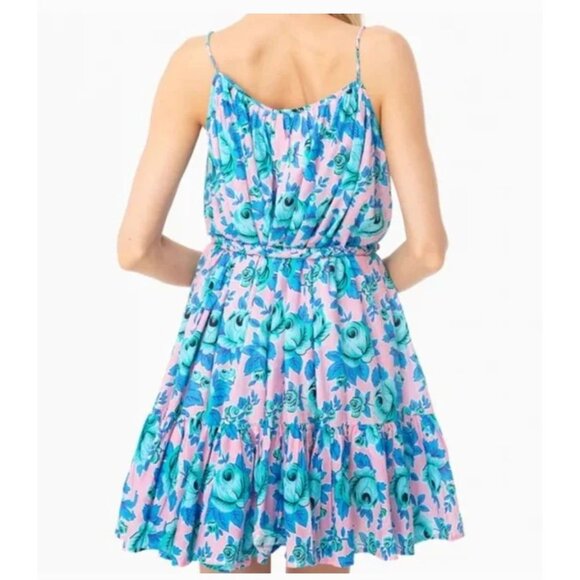 RHODE Nala Pop Floral Pink & Blue Mini Dress - Size S - Picture 3 of 12